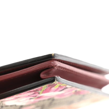 Gucci GG Supreme Monogram Blooms Card Case Wallet Beige Multicolor Dry Rose 9 of 13