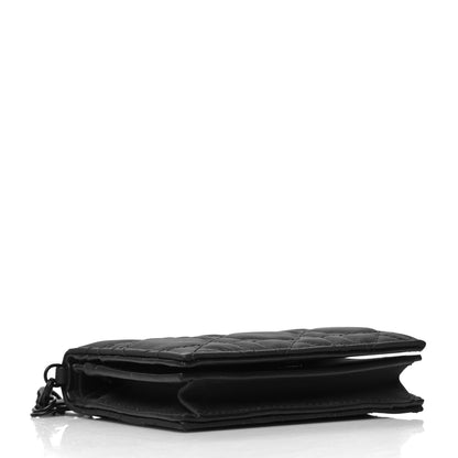 Christian Dior Ultra Matte Calfskin Cannage Mini Lady Dior Wallet Black 4 of 10