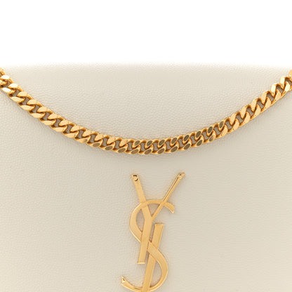 Saint Laurent Grain De Poudre Calfskin Medium Classic Monogram Kate Tassel Satchel Crema Soft 8 of 15