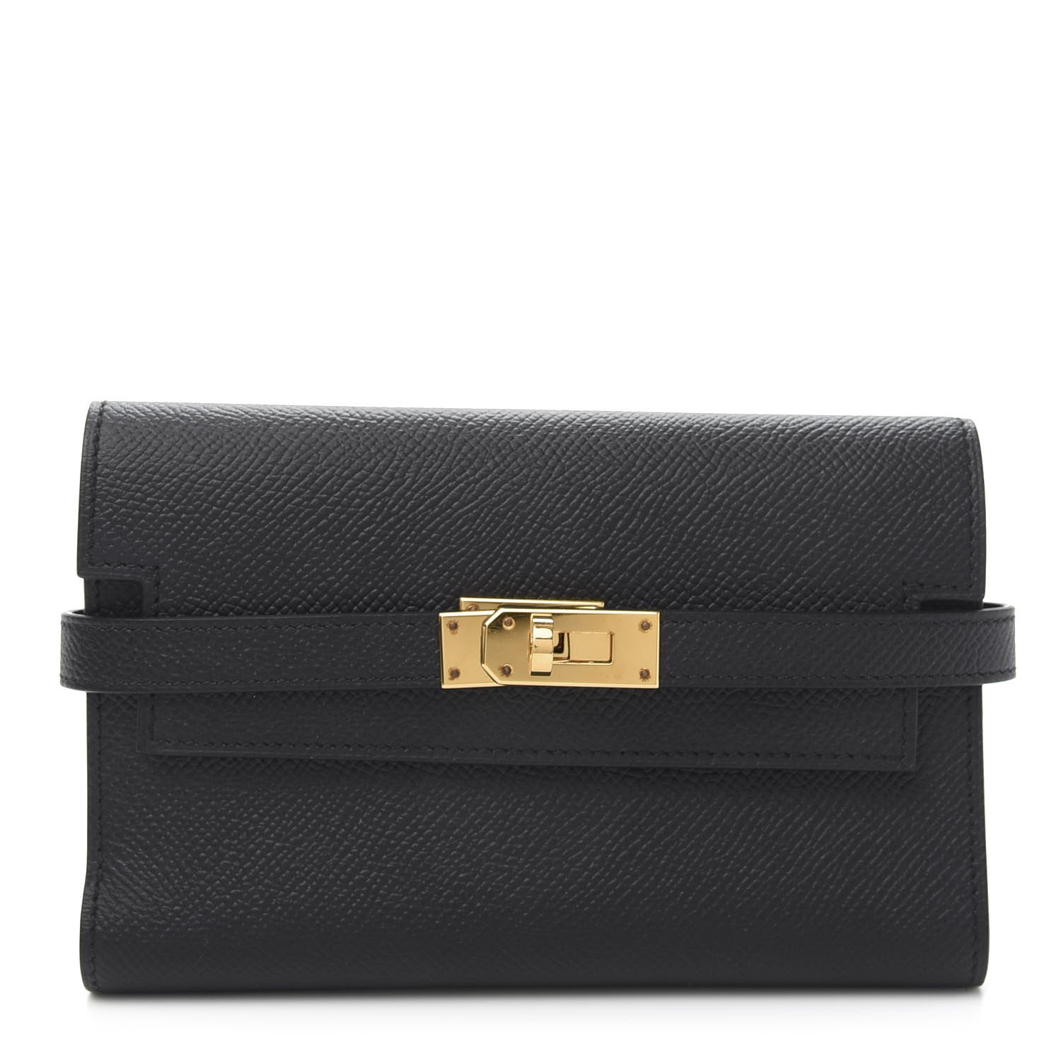 Hermes Epsom Medium Kelly Wallet Black 1 of 9