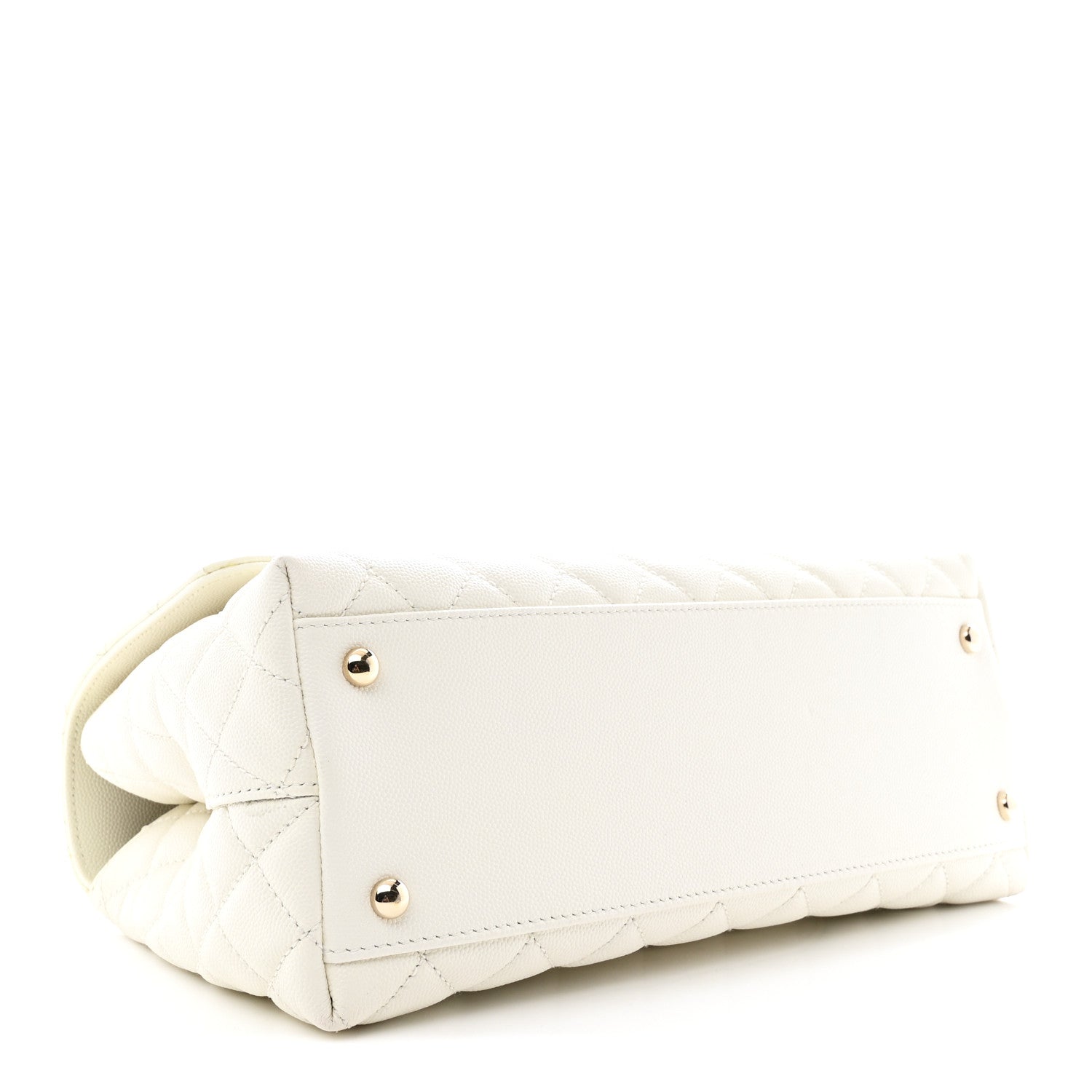 Chanel Caviar Quilted Small Coco Handle Flap White 4 of 11