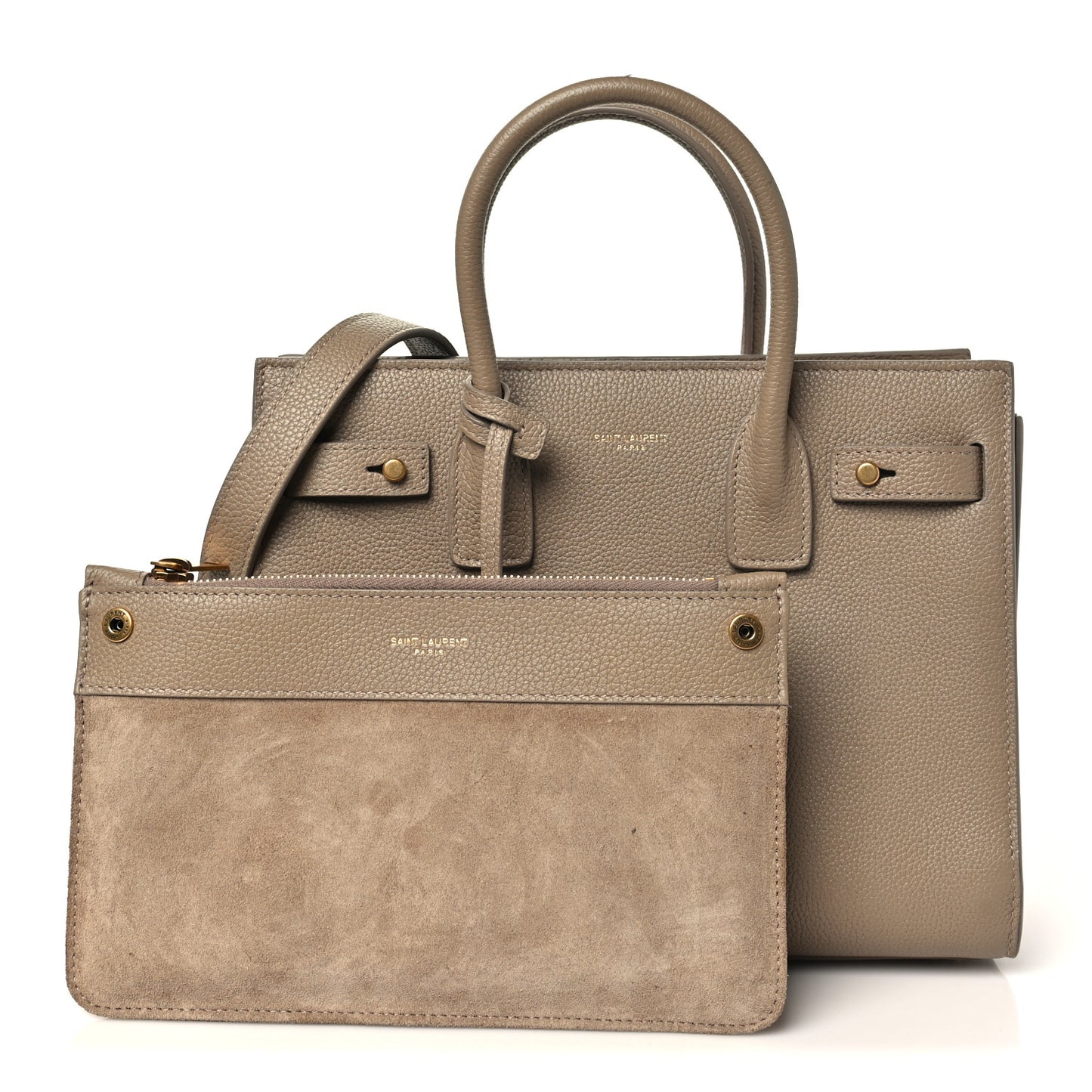 Grained Calfskin Baby Sac De Jour Souple Dark Beige