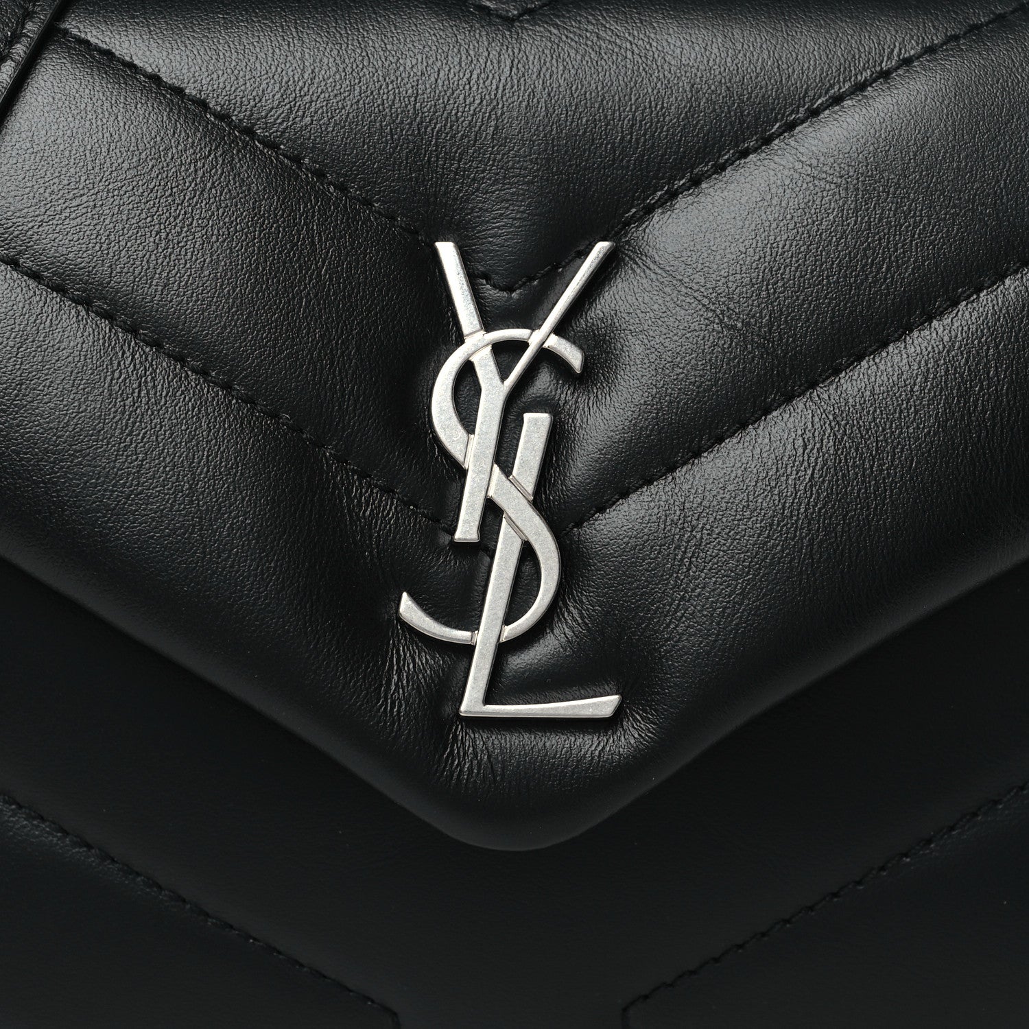 Saint Laurent Calfskin Y Quilted Monogram Toy Loulou Crossbody Bag Black 8 of 11