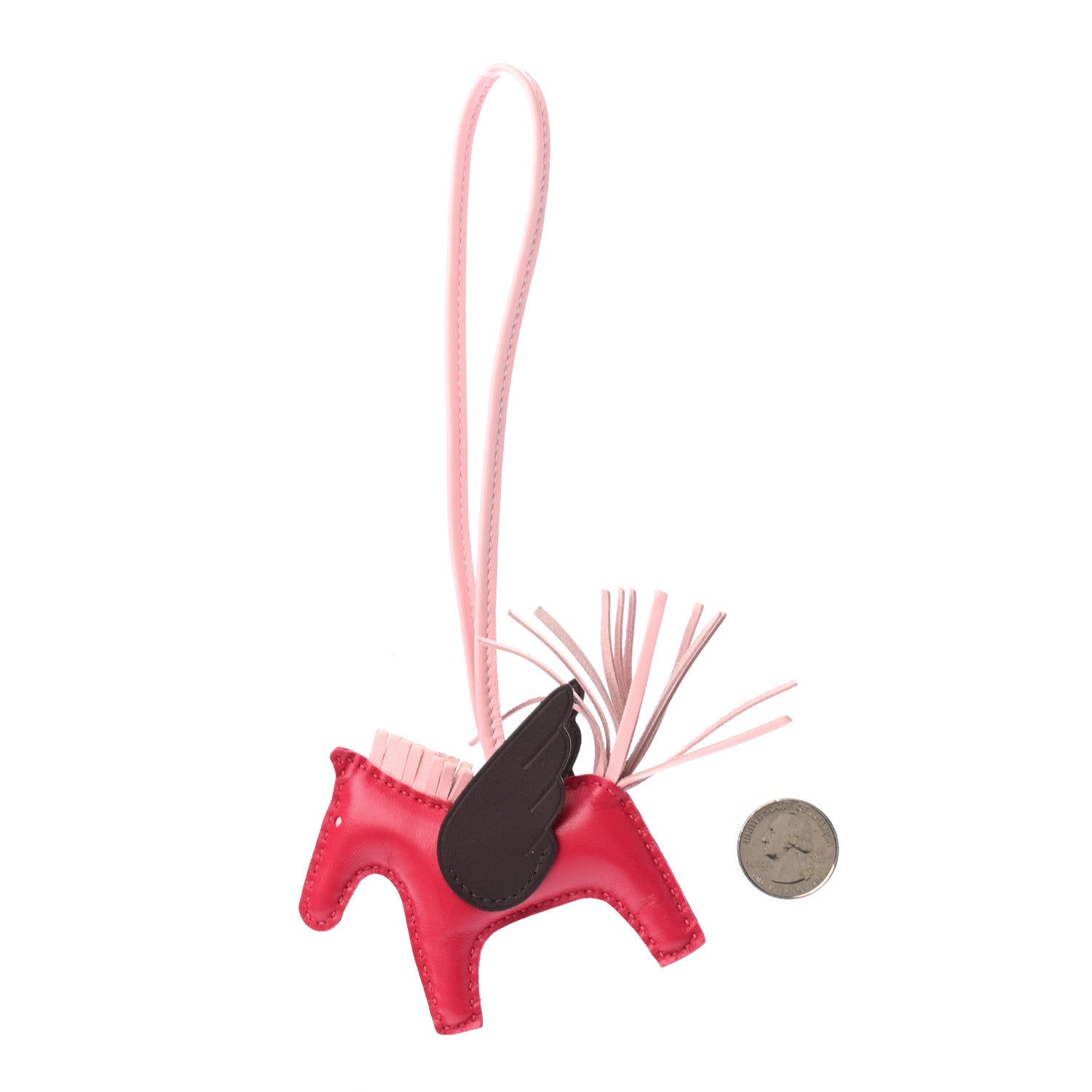 Hermes Milo Lambskin Grigri Rodeo Pegase Horse Bag Charm PM Framboise Rose Sakura Rouge Sellier 2 of 4