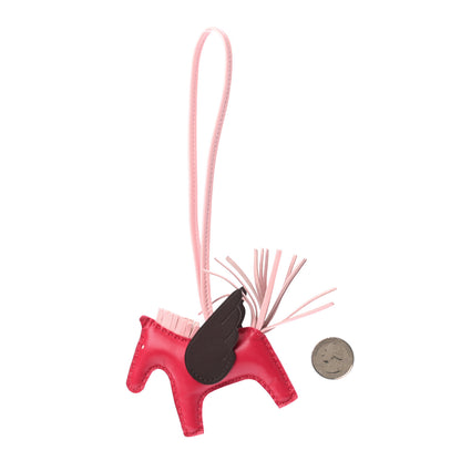 Hermes Milo Lambskin Grigri Rodeo Pegase Horse Bag Charm PM Framboise Rose Sakura Rouge Sellier 2 of 4