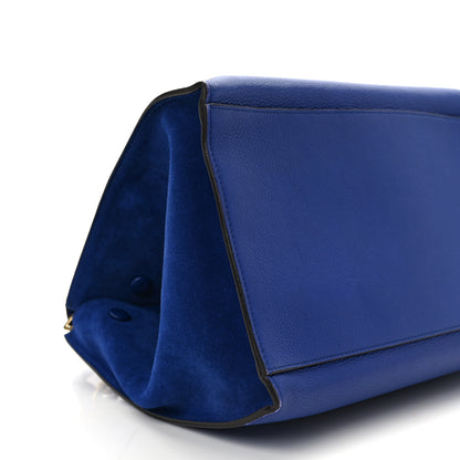 Celine Drummed Calfskin Suede Medium Trapeze Indigo 9 of 14