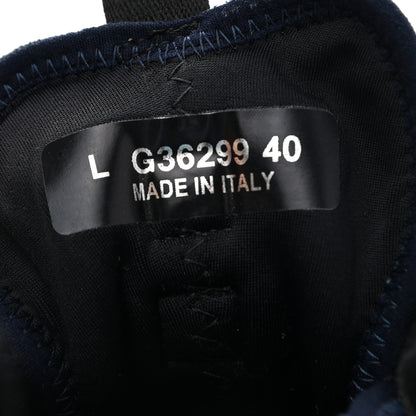 Chanel Suede Calfskin Velvet Grosgrain CC Sneakers 40 Navy Blue Black 8 of 8