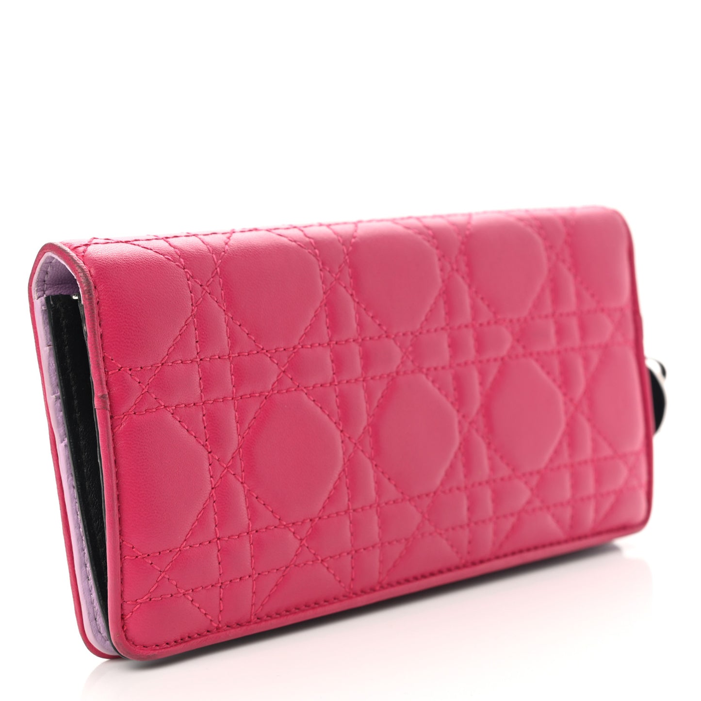 Lambskin Cannage Rendezvous Wallet Pink