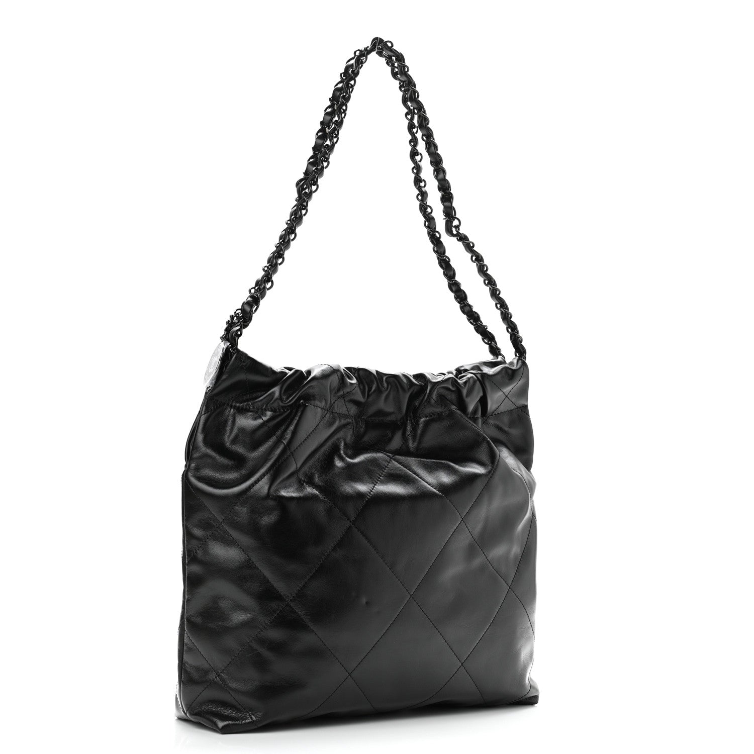 Chanel Shiny Calfskin Quilted Small Chanel 22 So Black 4 of 13