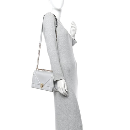 Christian Dior Metallic Grained Calfskin Medium Diorama Flap Bag Silver 2 of 11