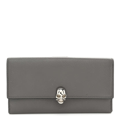 Alexander McQueen Calfskin Skull Continental Wallet Grey 1 of 8