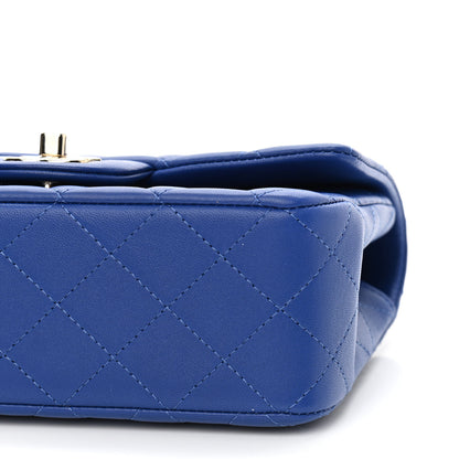 Chanel Lambskin Quilted Mini Top Handle Rectangular Flap Dark Blue 10 of 11