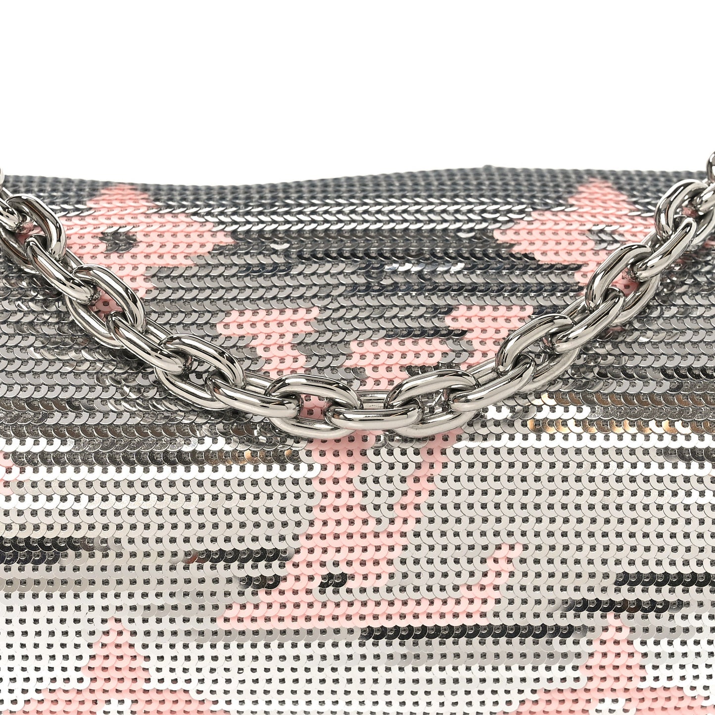 Satin Sequin Monogram Giant Papillon Silver Pink