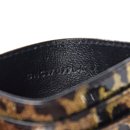 Saint Laurent Patent Glitter Leopard Monogram Credit Card Case Black Multi 7 of 7