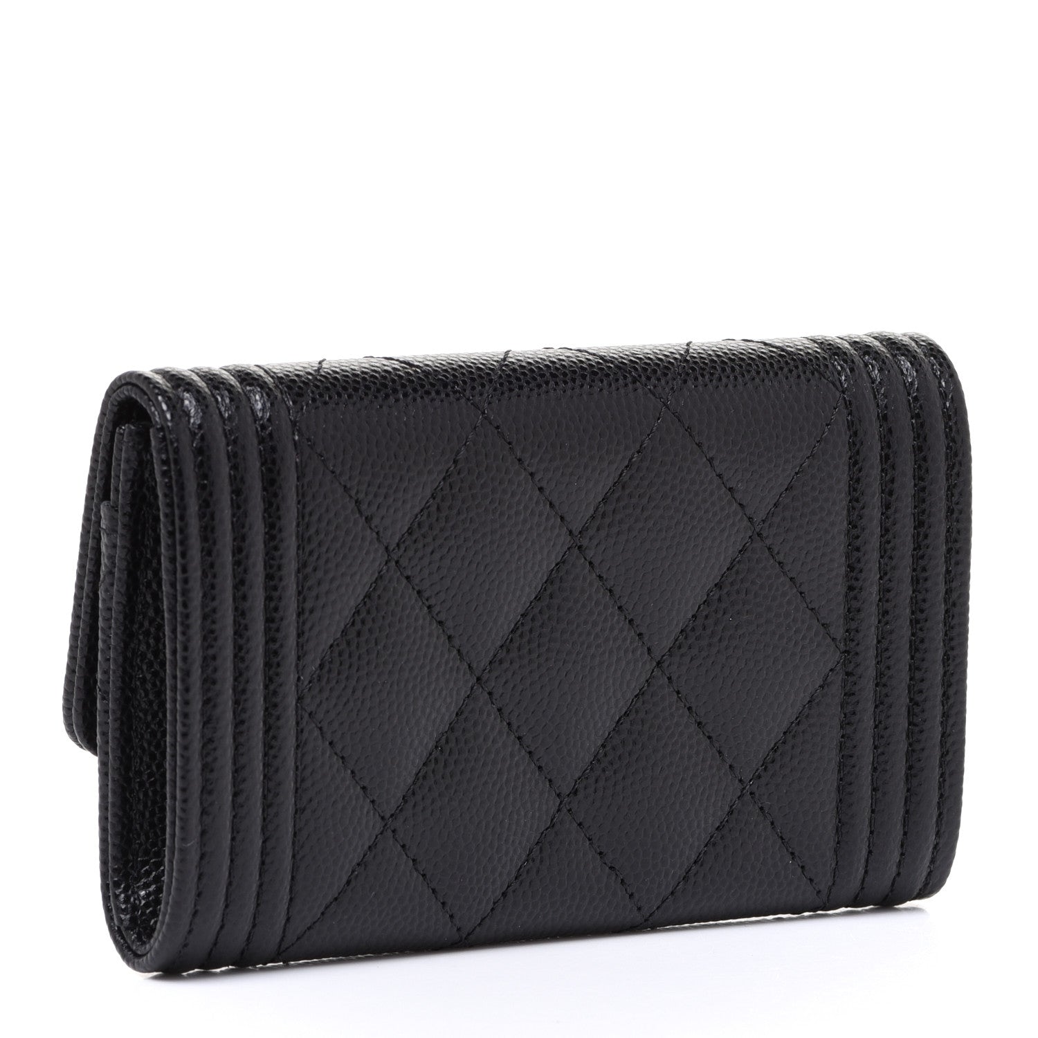 Chanel Caviar Quilted Boy Flap Card Holder Black 3 of 9