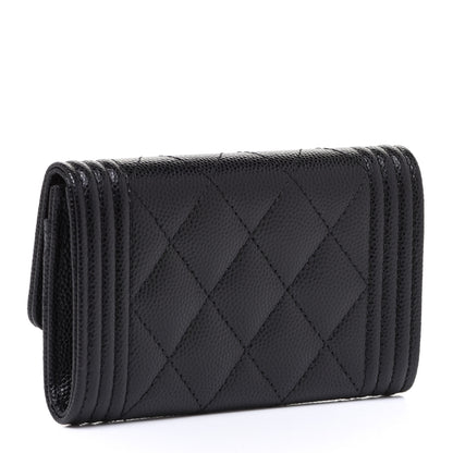 Chanel Caviar Quilted Boy Flap Card Holder Black 3 of 9