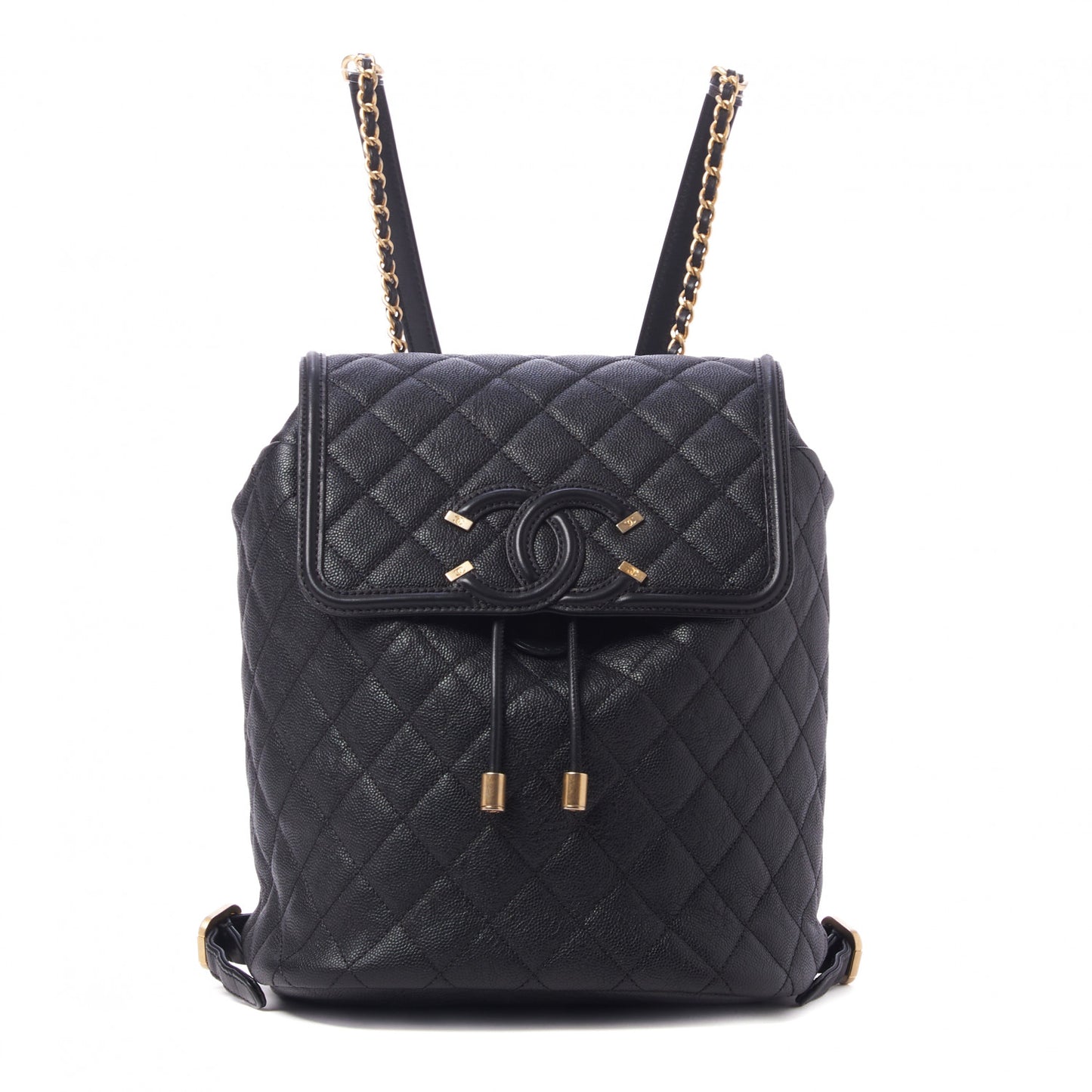 Caviar Quilted Filigree Backpack Black
