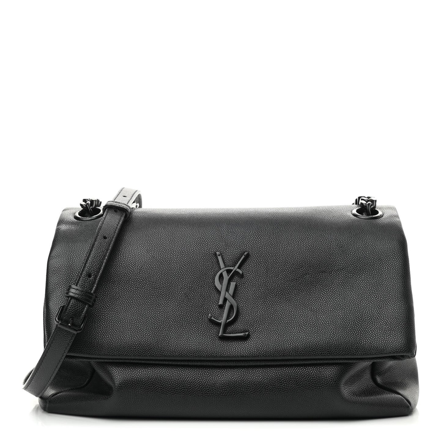 Grain De Poudre Medium West Hollywood Monogram Fold-Over Black