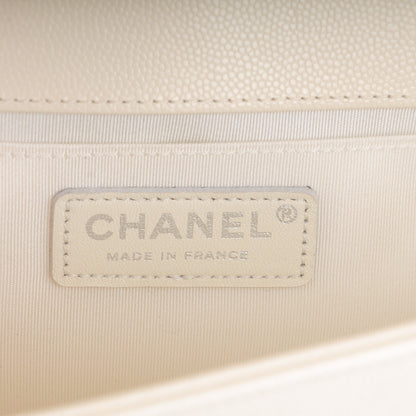 Chanel Caviar Quilted Medium Boy Flap Ivory 7 of 8