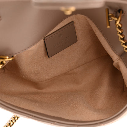 Gucci Calfskin Matelasse Super Mini GG Marmont Shoulder Bag Porcelain Rose 5 of 10