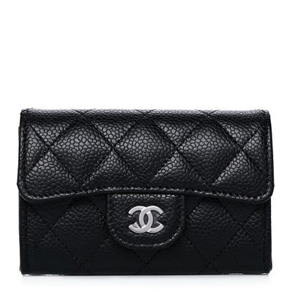 Chanel Caviar Quilted Flap Card Holder Wallet Black 1 of 12