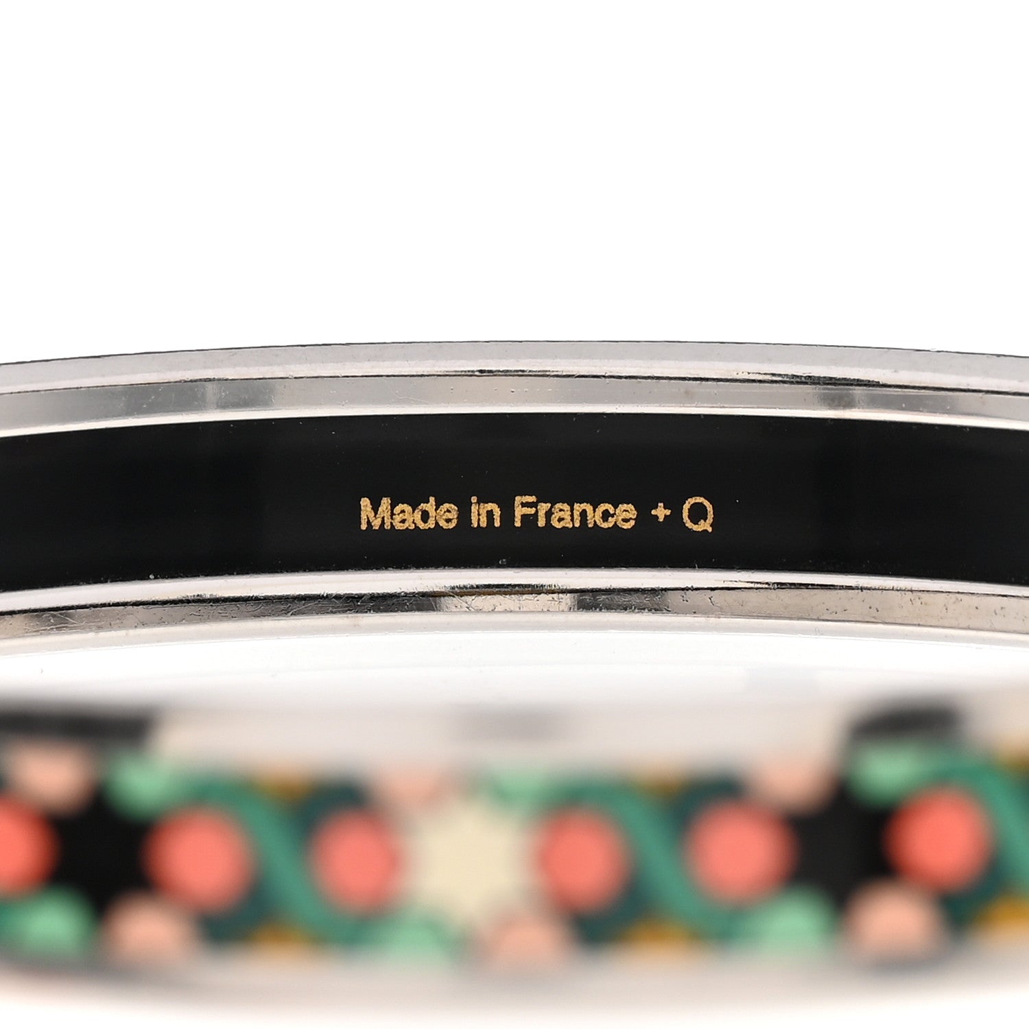 Hermes Enamel Printed Narrow Rose de Compas Bracelet 65 5 of 6