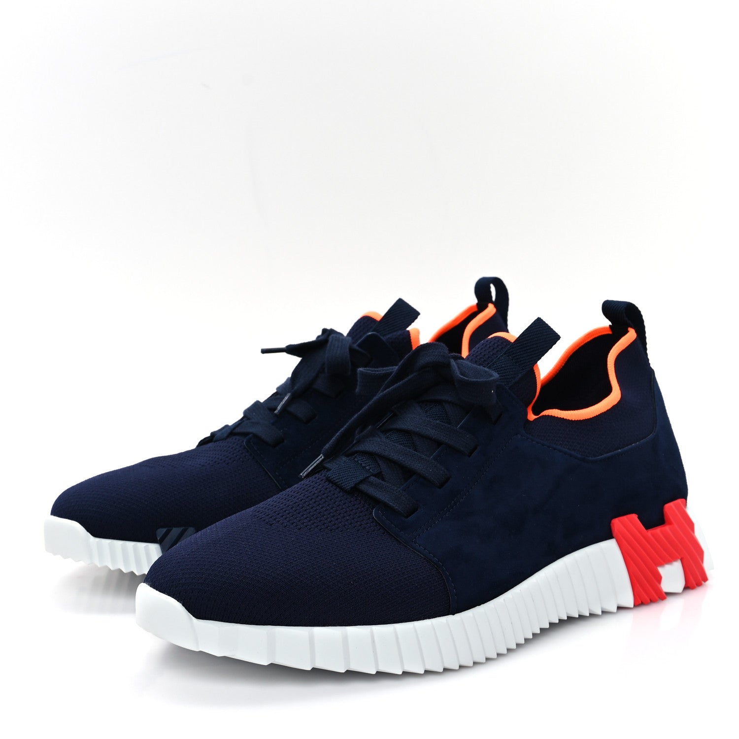 Hermes Knit Suede Goatskin Mens Depart Sneakers 47 4 of 9