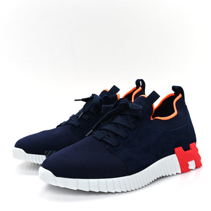 Hermes Knit Suede Goatskin Mens Depart Sneakers 47 4 of 9