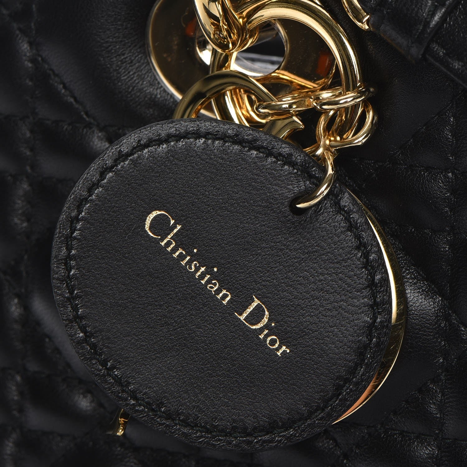 Christian Dior Lambskin Cannage Medium Lady Dior Black 10 of 15