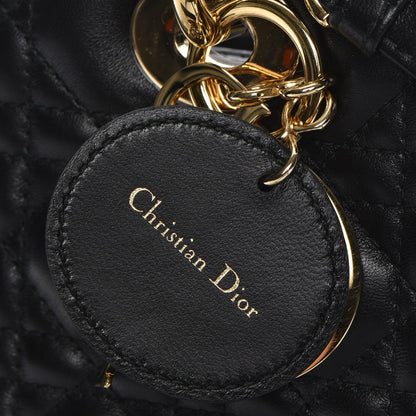 Christian Dior Lambskin Cannage Medium Lady Dior Black 10 of 15