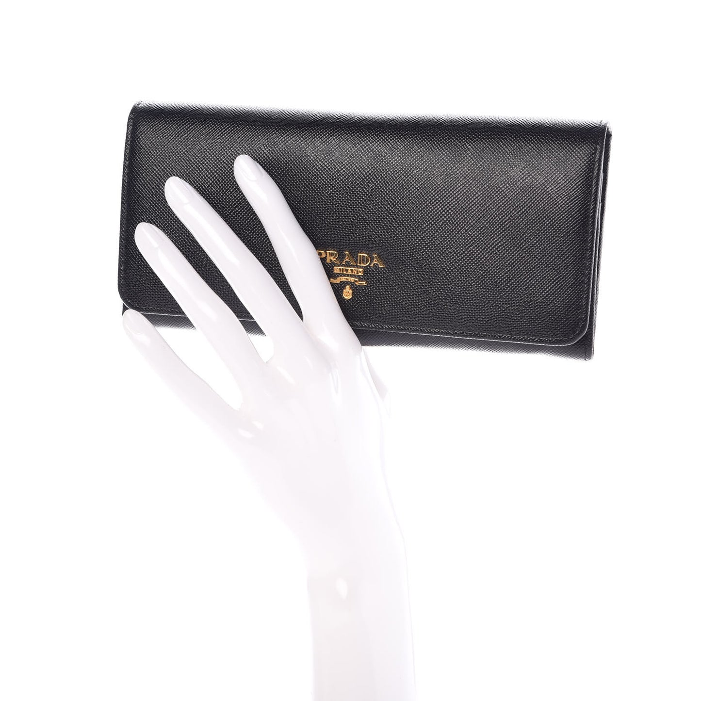 Saffiano Continental Flap Wallet Black