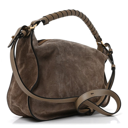 Chloe Suede Calfskin Small Marcie Shoulder Bag Boyish Brown 3 of 10