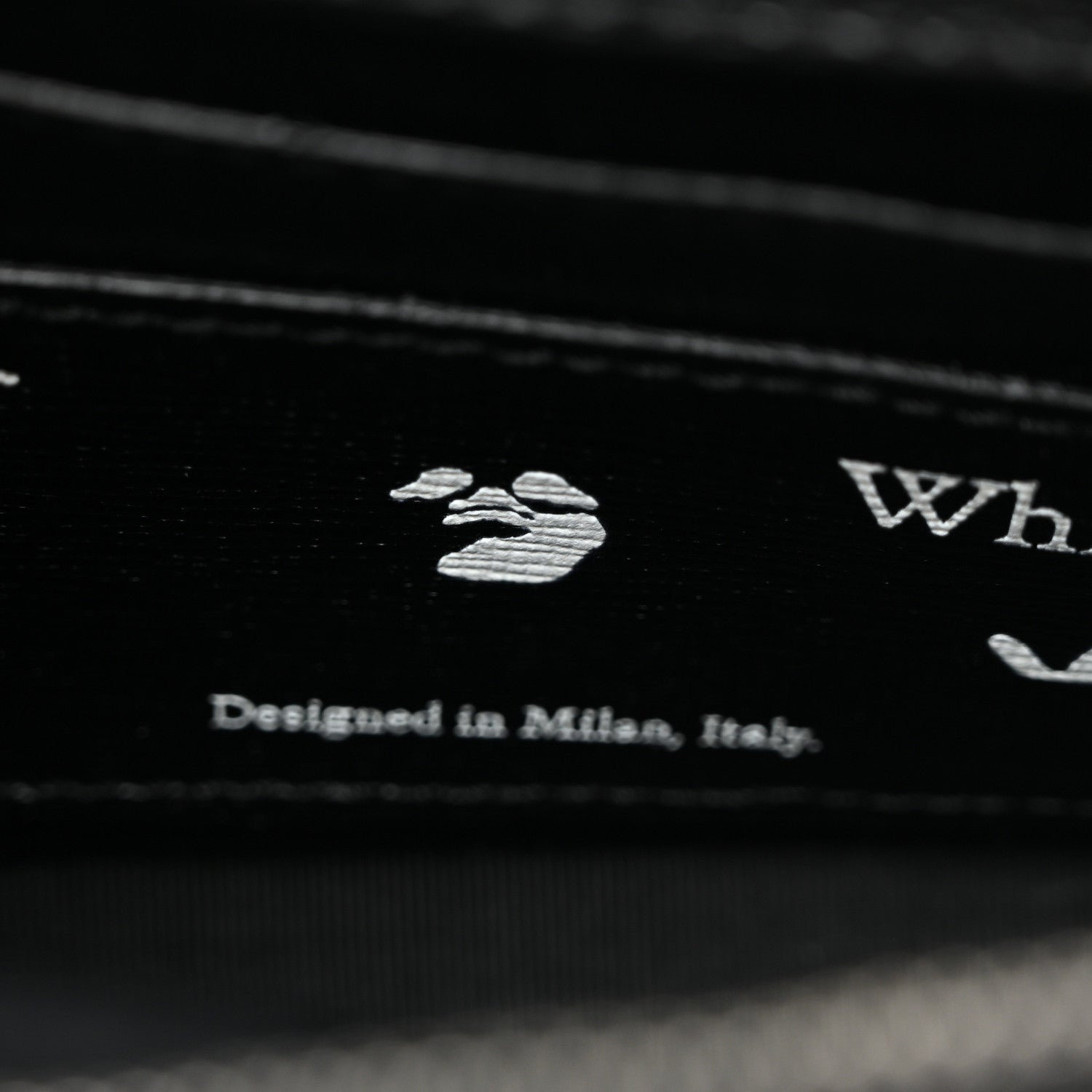 Off-White Saffiano Striped Mini Diag Binder Clip Bag Black White Indus 6 of 10