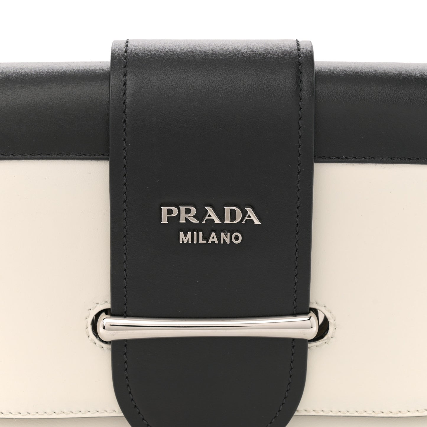 City Calfskin Small Sidonie Shoulder Bag White Black