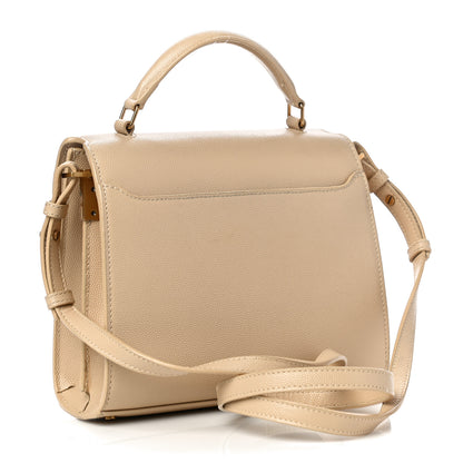 Saint Laurent Grain de Poudre Mini Classic Monogram Cassandra Top Handle Beige 2 of 9