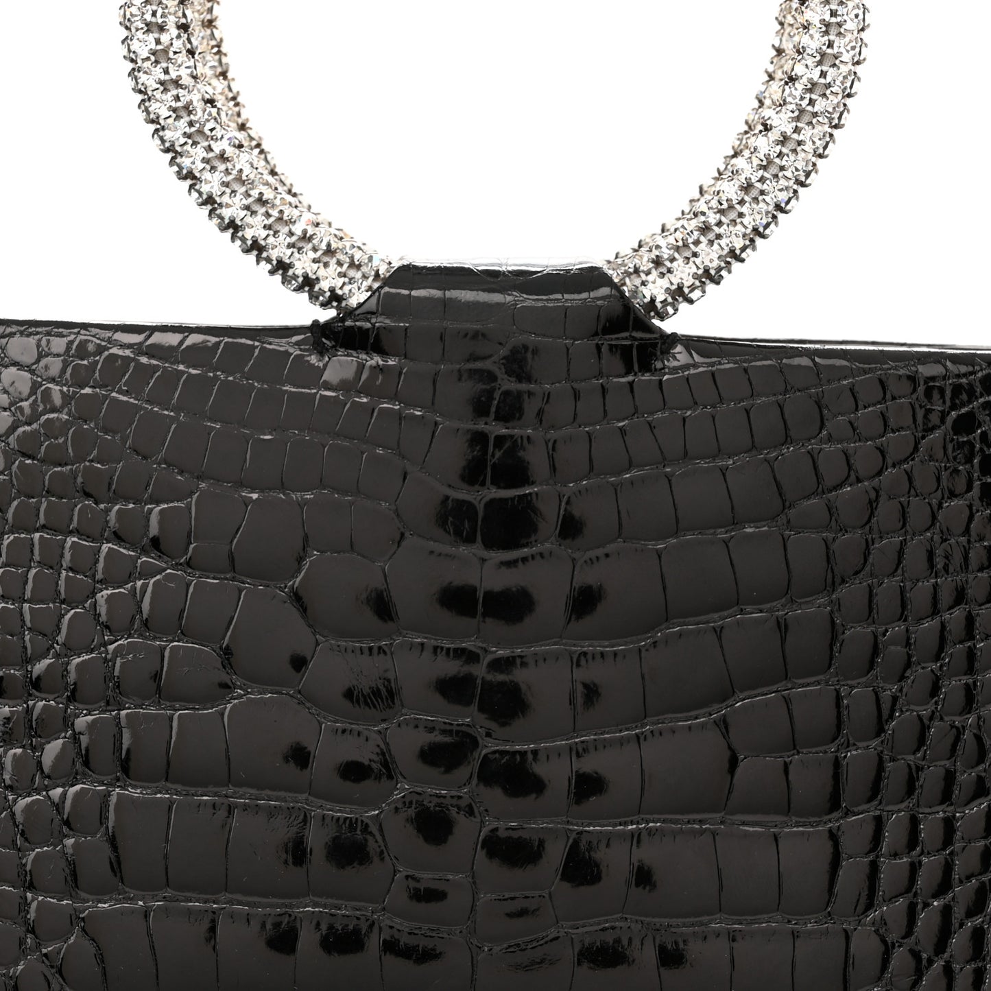 Alligator Crystal Evening Bag Black