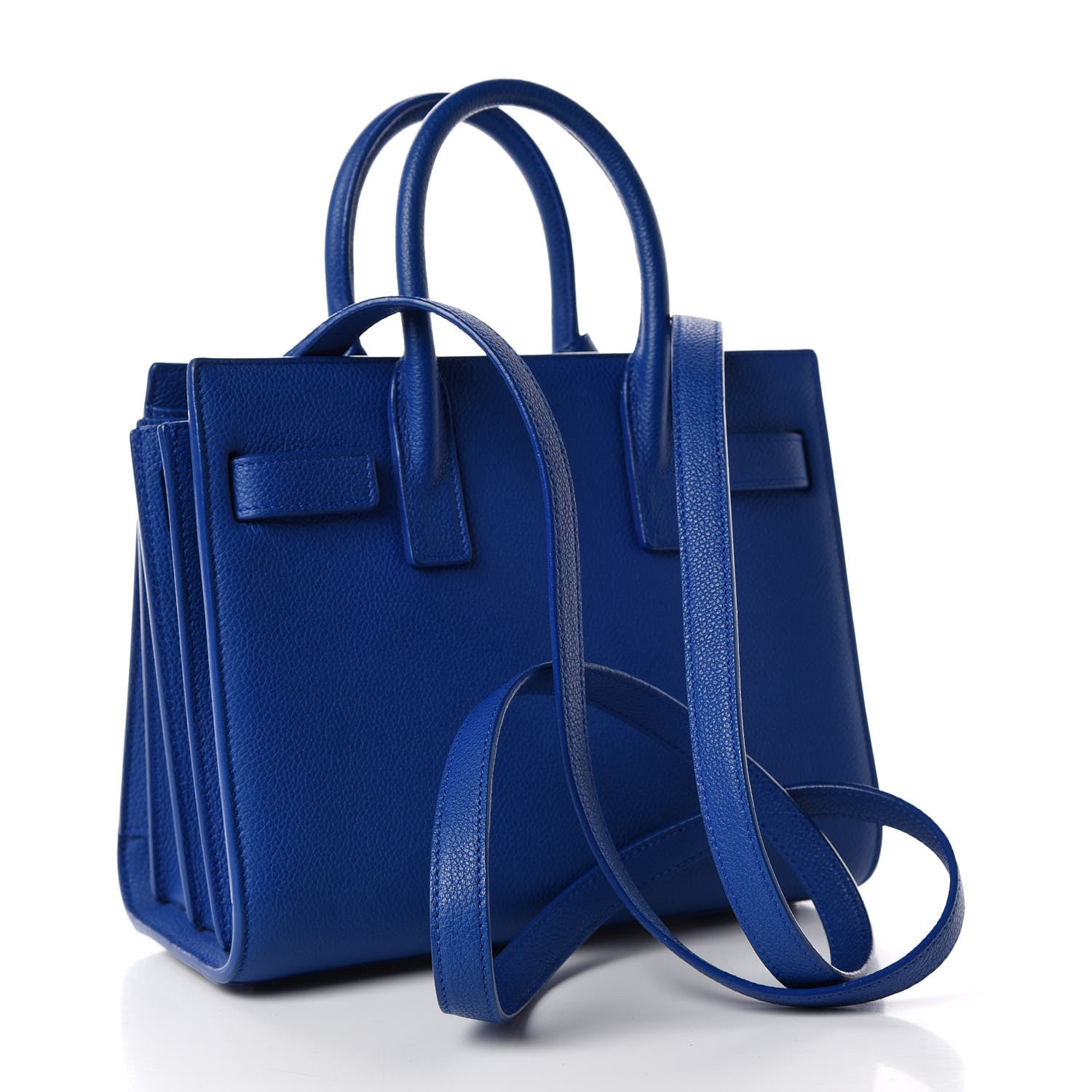 Saint Laurent Grained Calfskin Nano Sac De Jour Royal Blue 3 of 9
