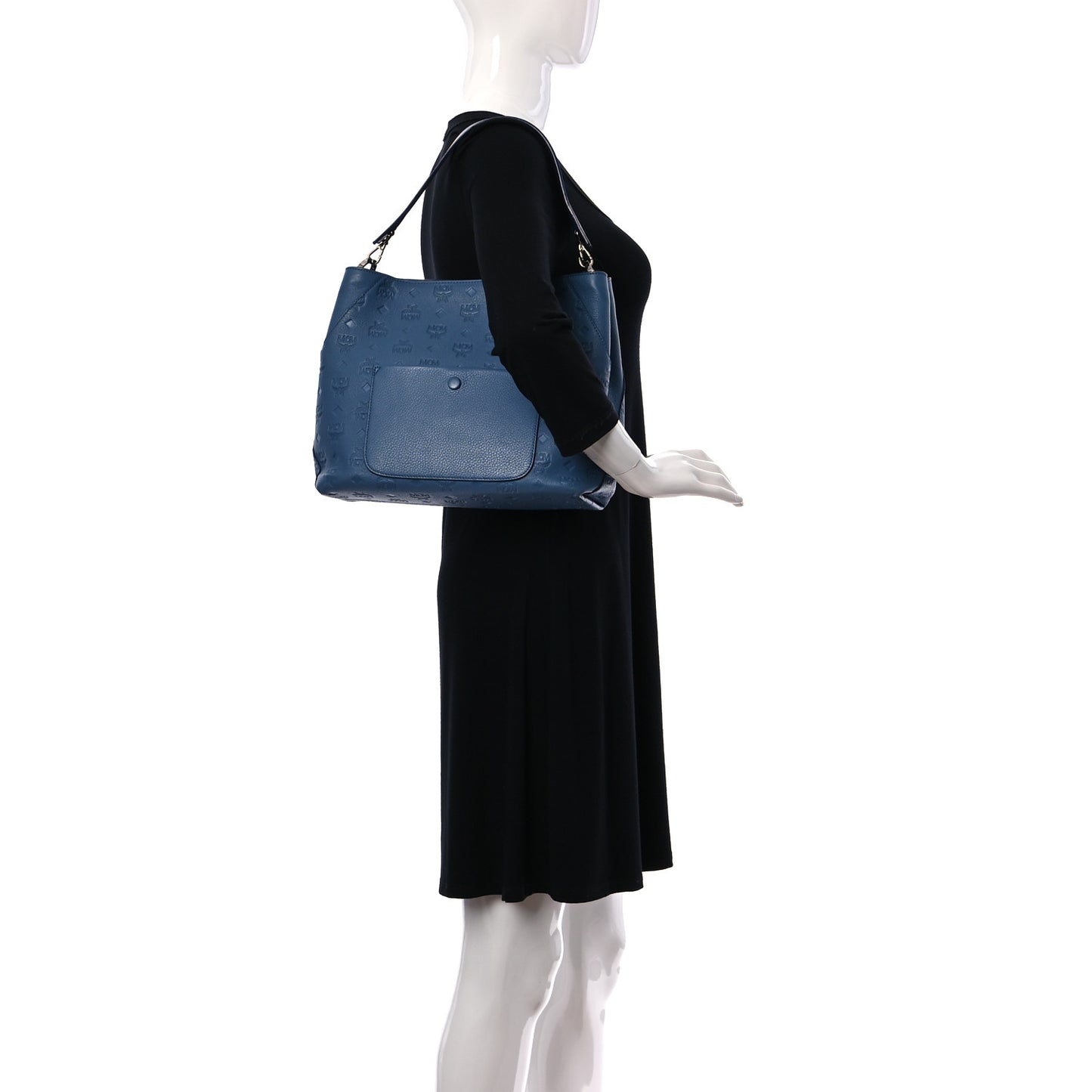 Calfskin Ottomar Monogram Medium Klara Hobo Luft Blue