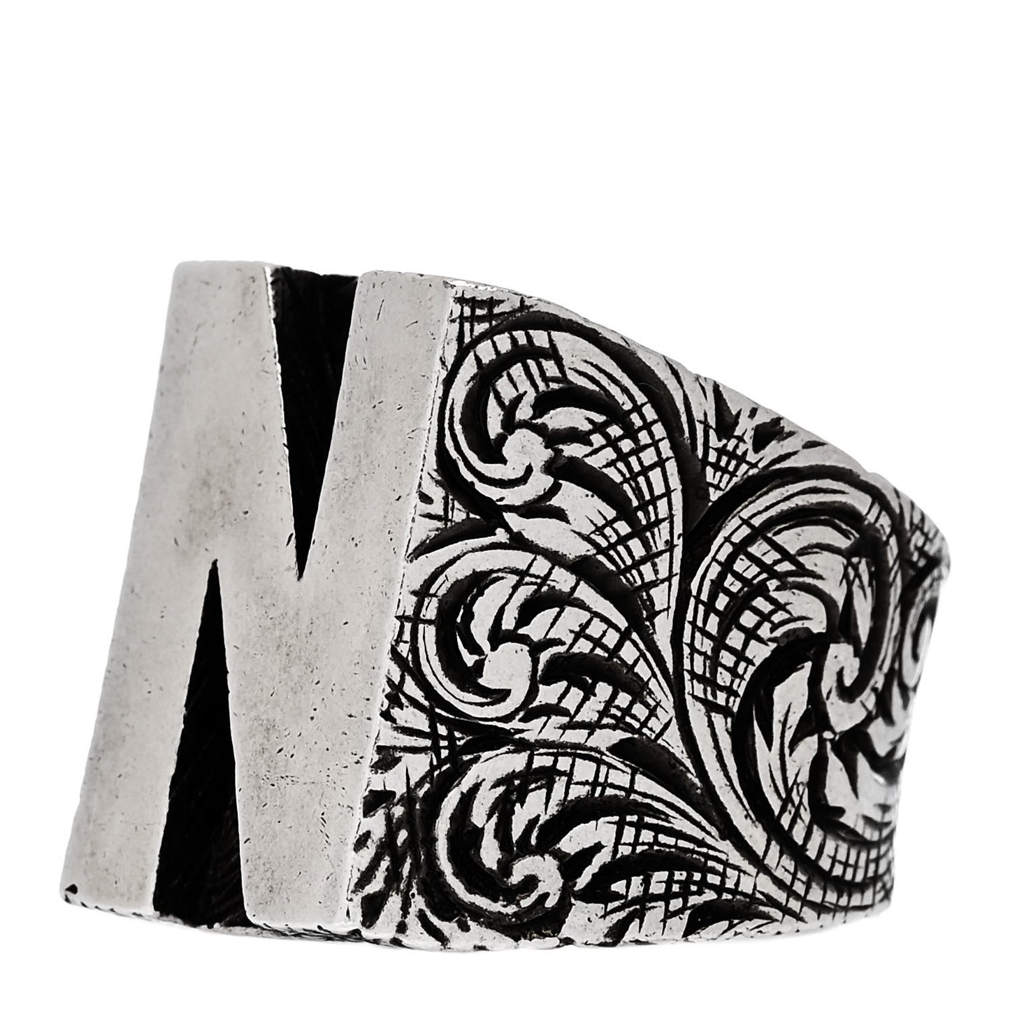 Sterling Silver Letter N Ring 57 8