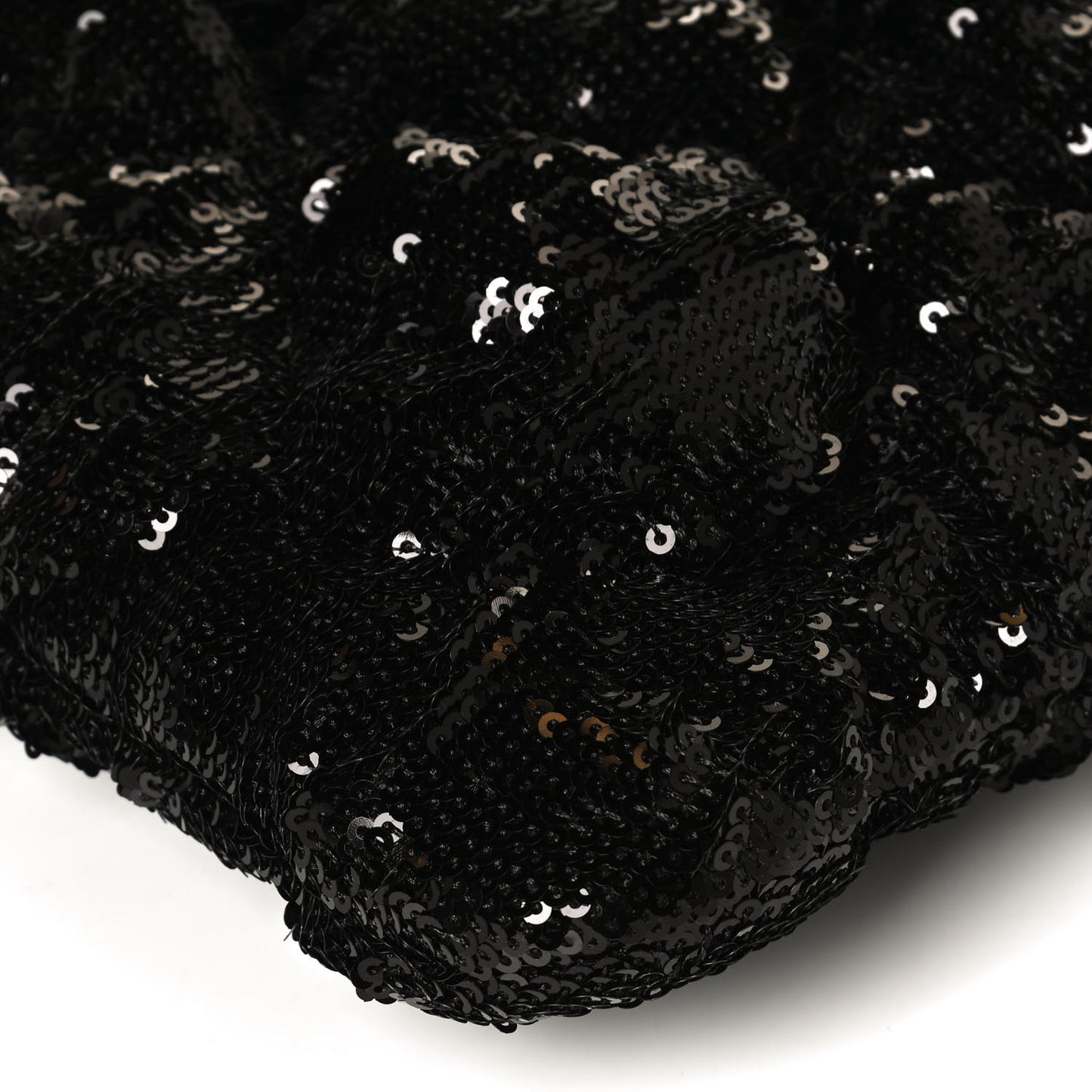 Sequins Quilted Large Chanel 19 Pouch Black