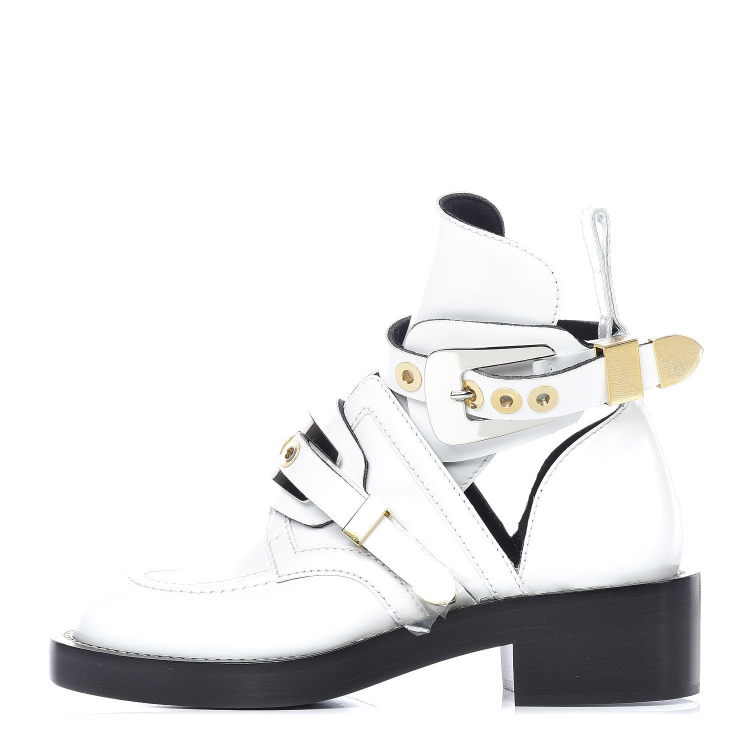 Balenciaga Brushed Calfskin Ceinture Ankle Boots 36 White 1 of 13