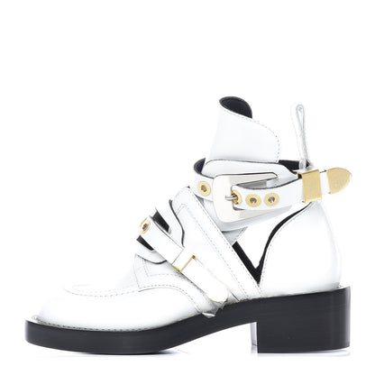Balenciaga Brushed Calfskin Ceinture Ankle Boots 36 White 1 of 13