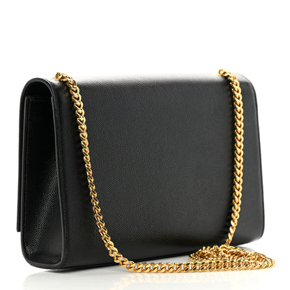 Saint Laurent Grain De Poudre Medium Classic Monogram Kate Satchel Black 3 of 13