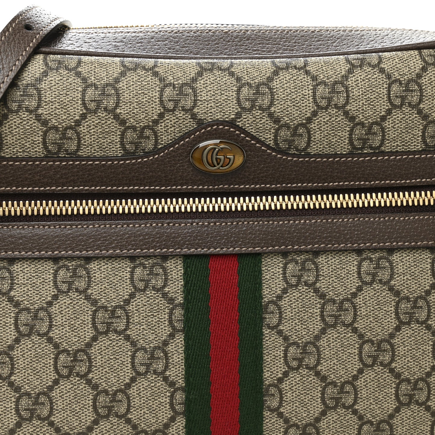 GG Supreme Monogram Web Small Ophidia Shoulder Bag Brown