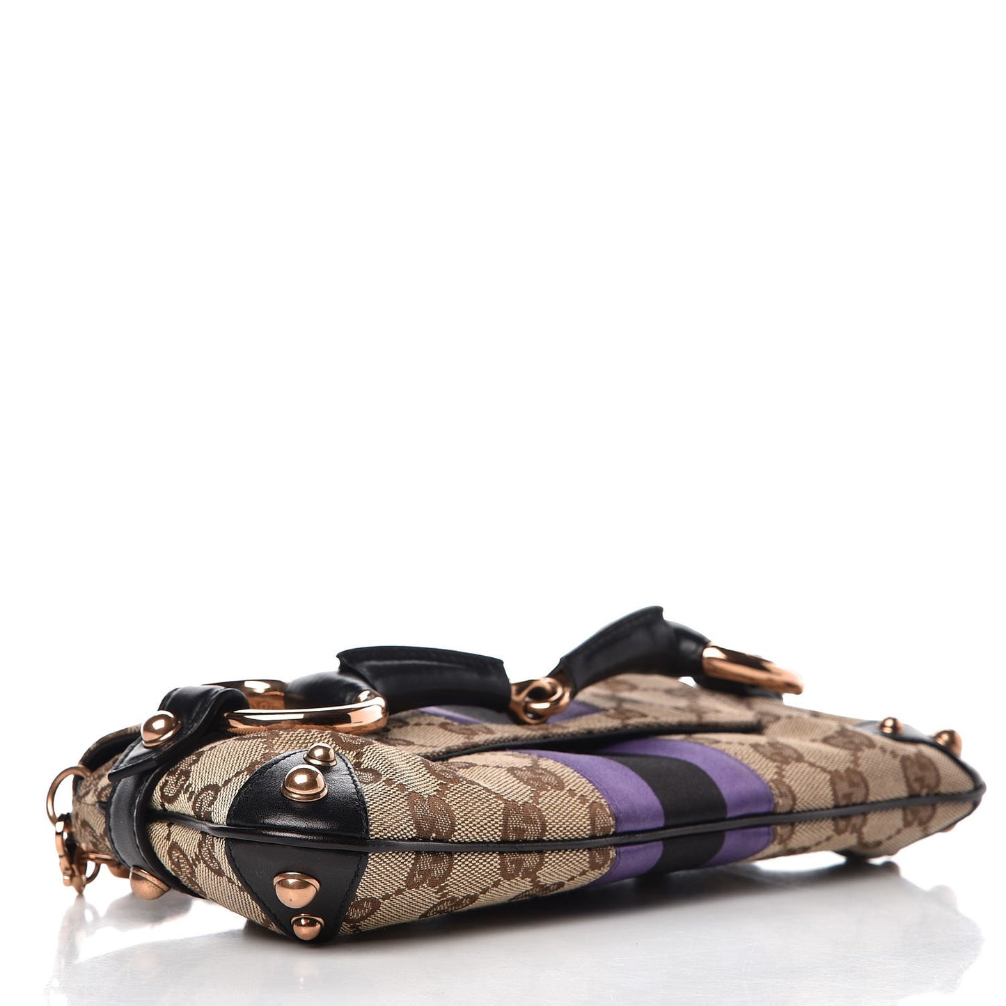 Tom Ford Monogram Horsebit Web Clutch Purple