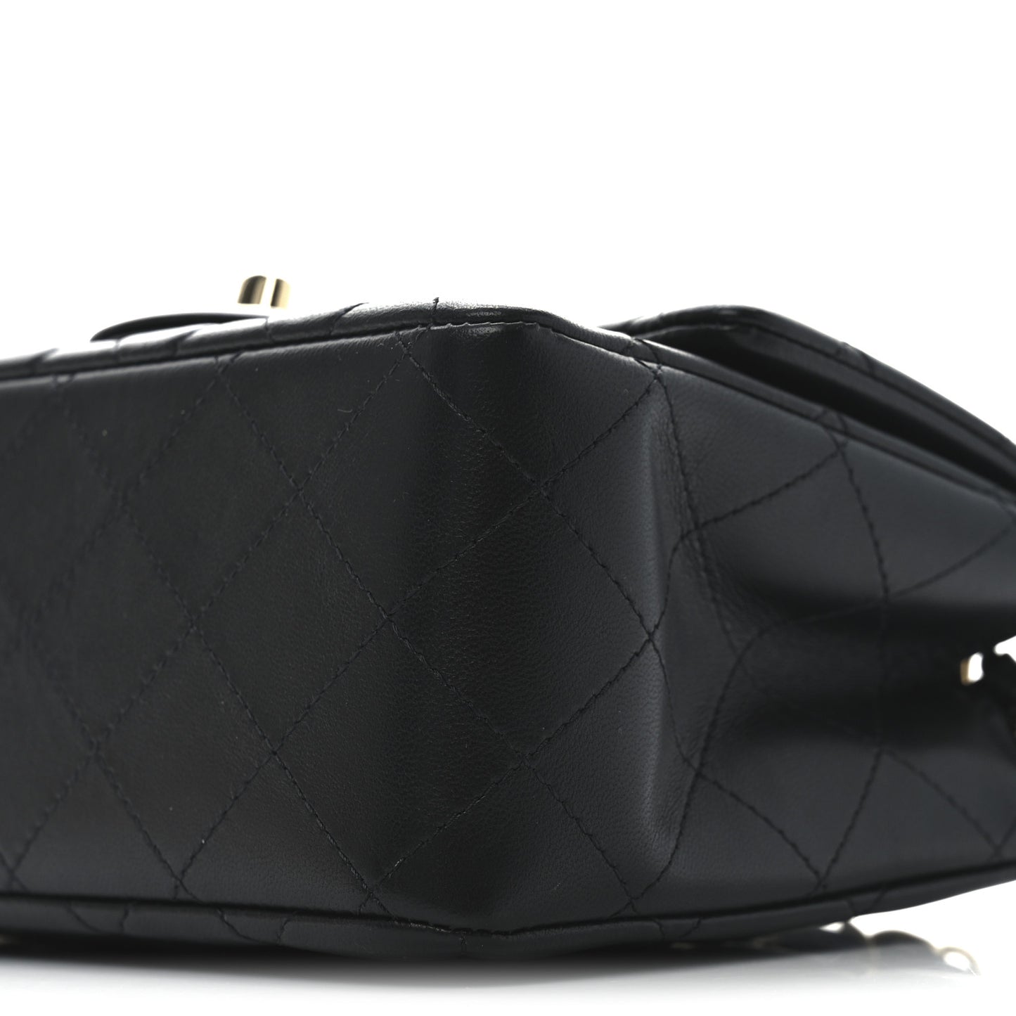Lambskin Quilted Mini Square Flap Black