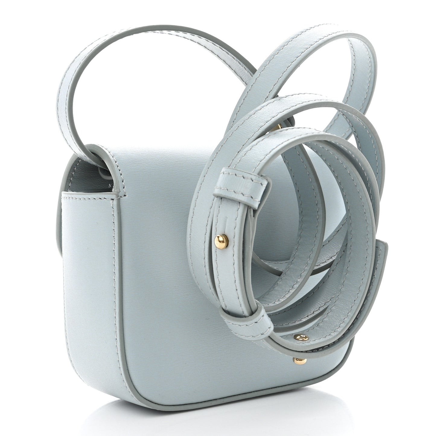 Shiny Calfskin Mini Triomphe Soft Blue
