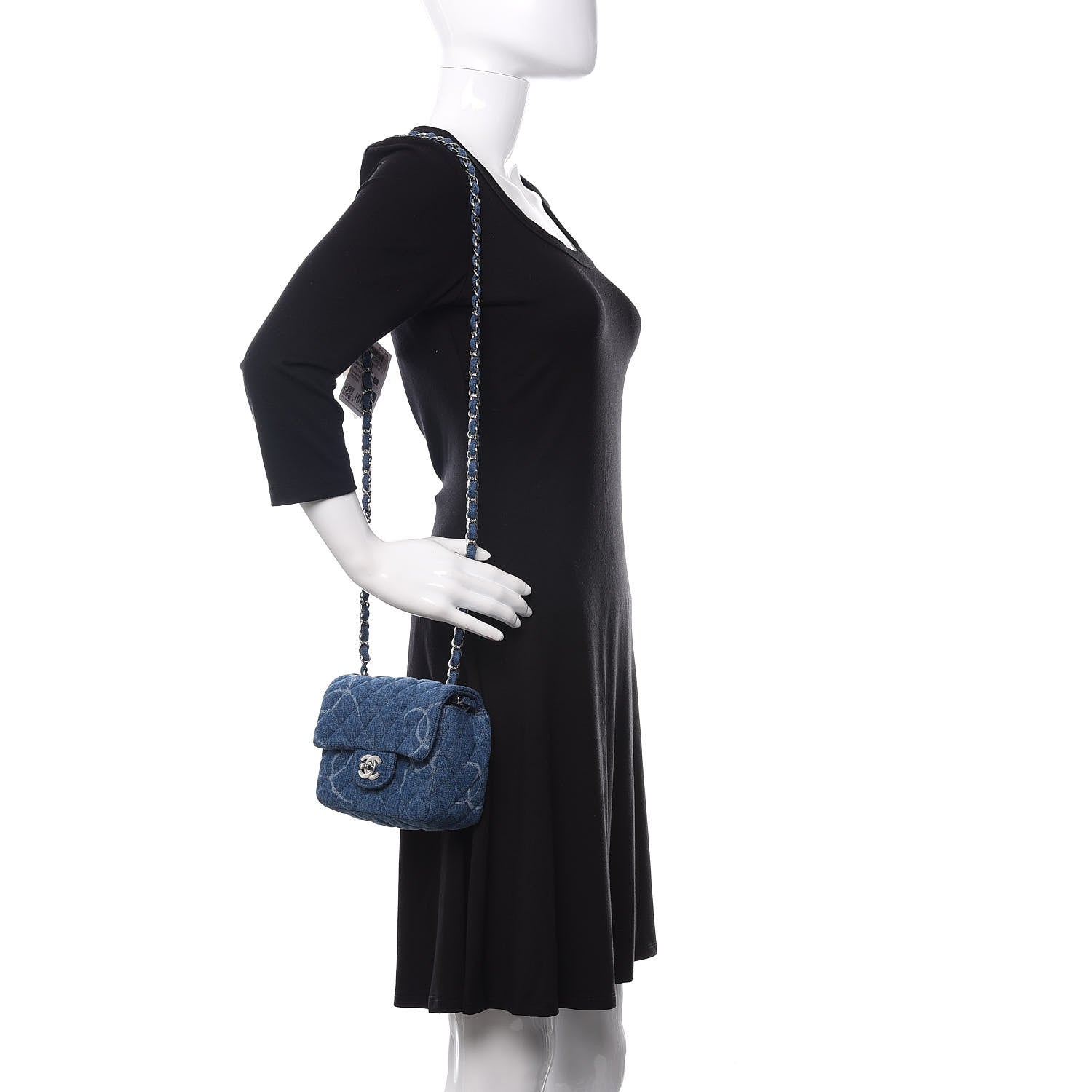 Chanel Denim CC Quilted Mini Square Flap Blue 2 of 11