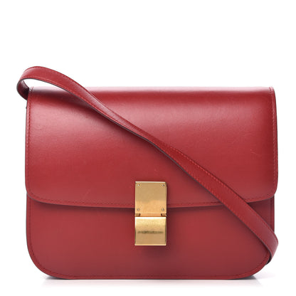 Celine Box Calfskin Medium Classic Box Flap Bag Red 1 of 13