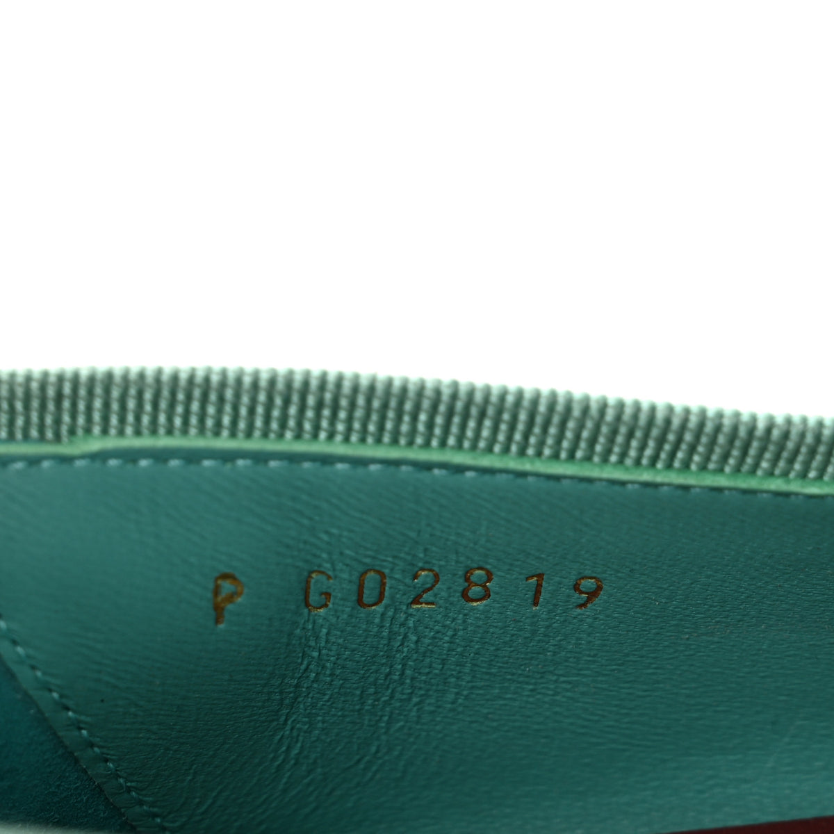 Iridescent Calfskin Crocodile Embossed Ballerina Flats 38.5 Green